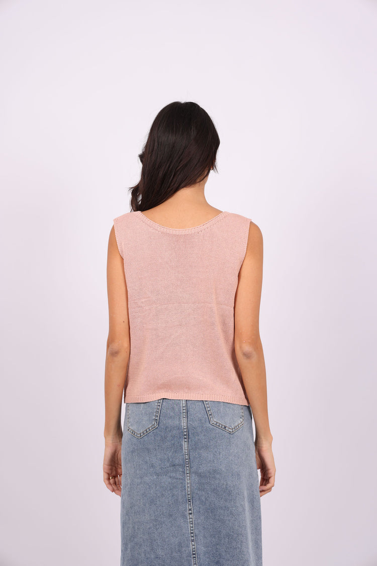 KNIT SLEEVELESS TOP