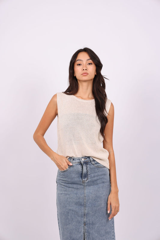 KNIT SLEEVELESS TOP