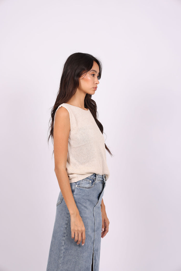 KNIT SLEEVELESS TOP
