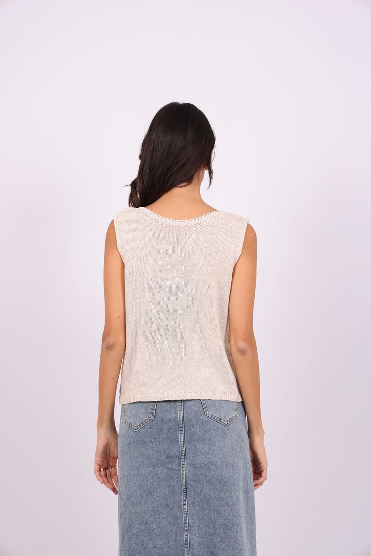 KNIT SLEEVELESS TOP