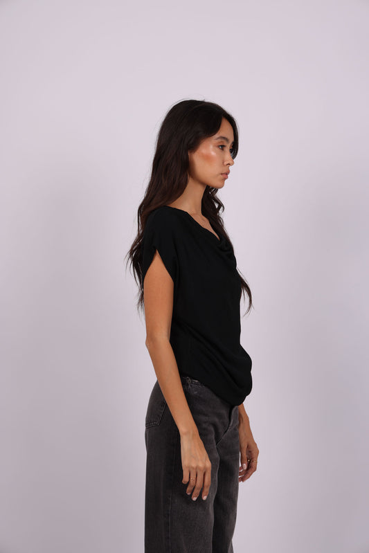 DRAPED NECK TOP