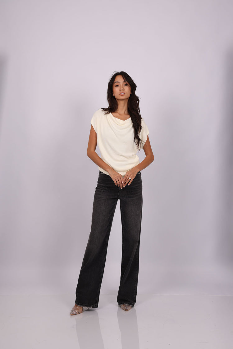 DRAPED NECK TOP