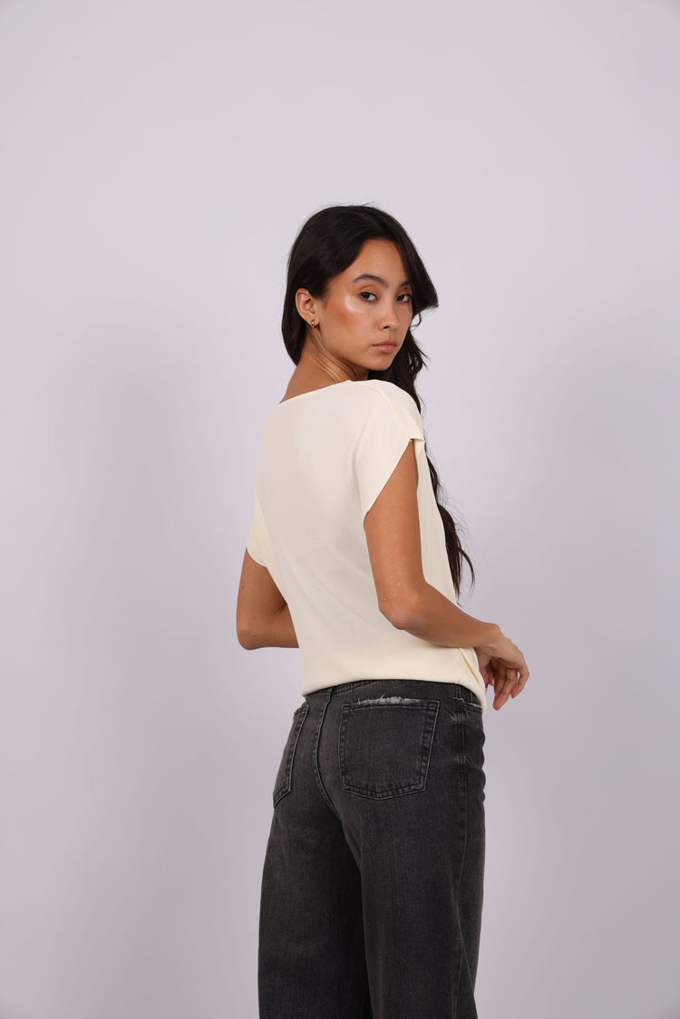 DRAPED NECK TOP