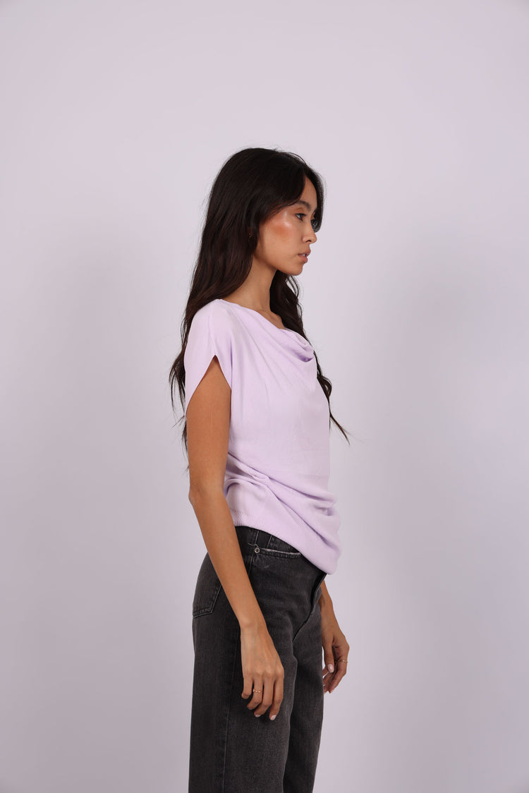DRAPED NECK TOP