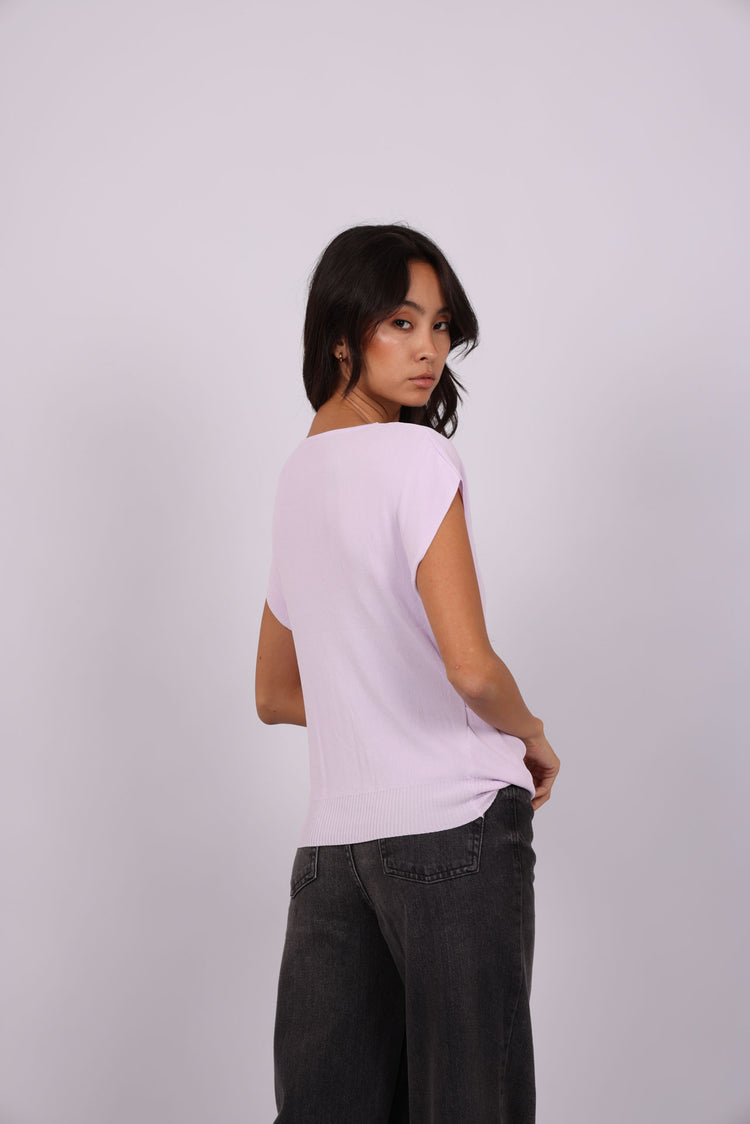 DRAPED NECK TOP