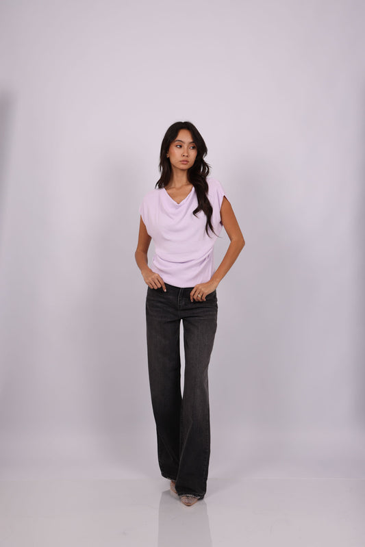 DRAPED NECK TOP