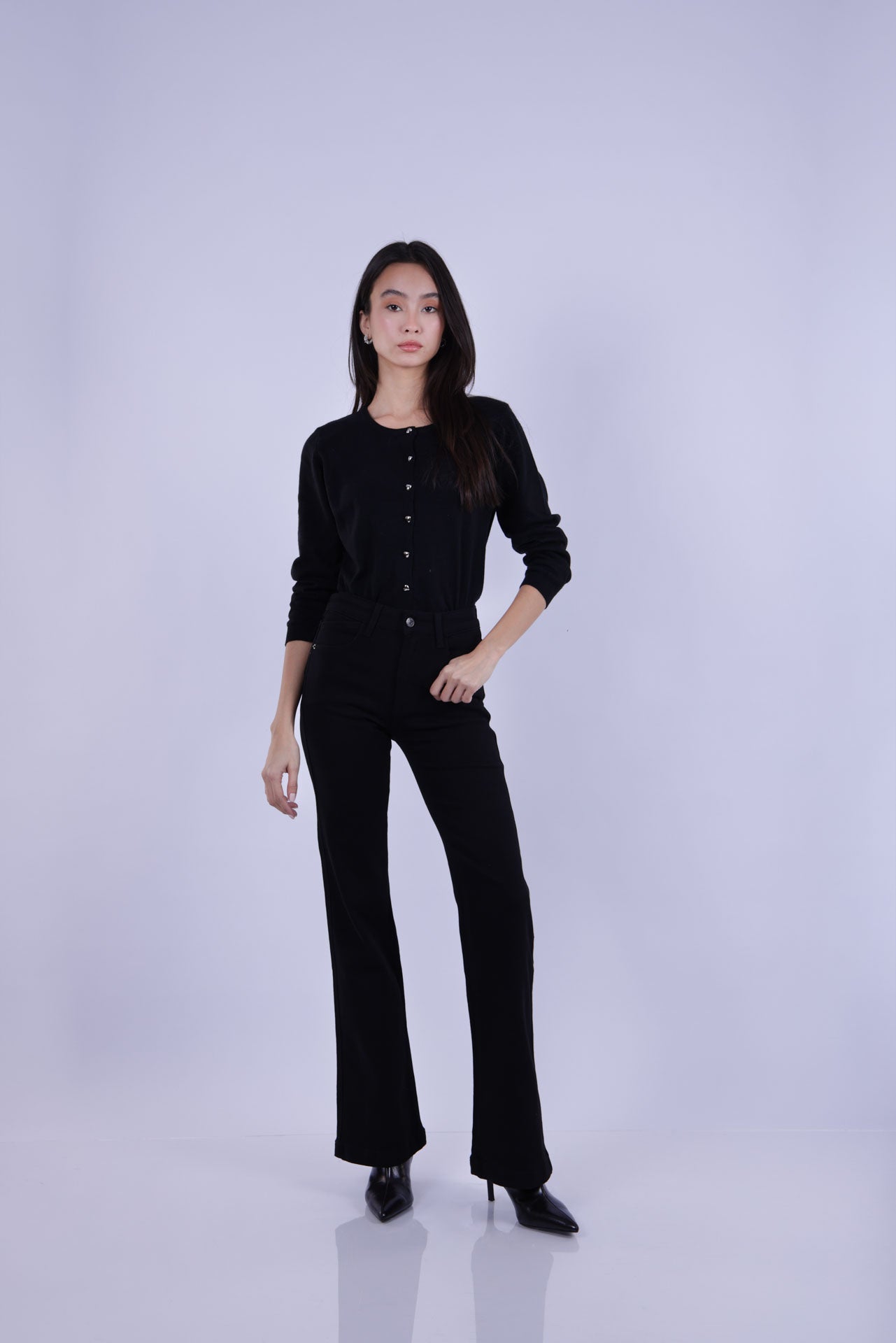 TAILORED BLACK STRAIGHT TROUSERS