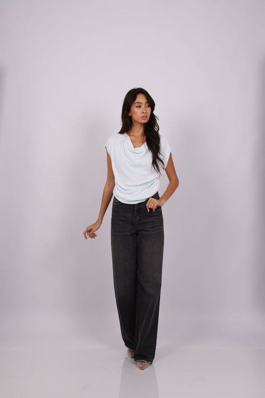 DRAPED NECK TOP
