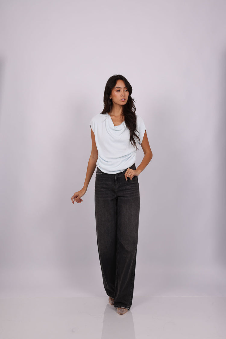 DRAPED NECK TOP