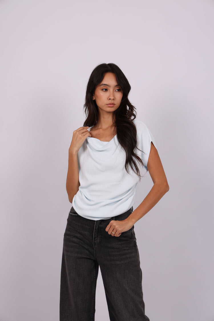 DRAPED NECK TOP
