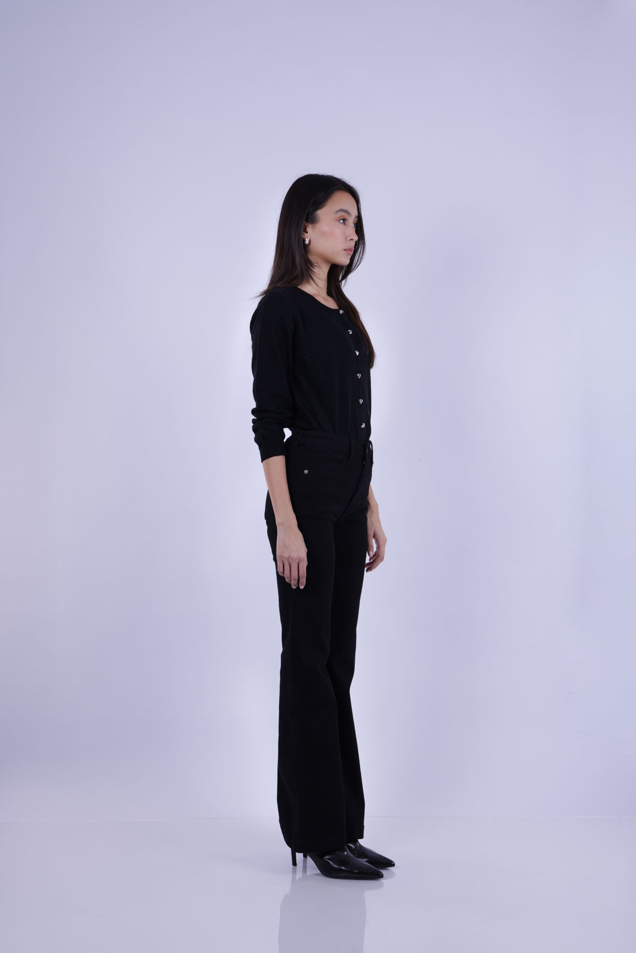 TAILORED BLACK STRAIGHT TROUSERS