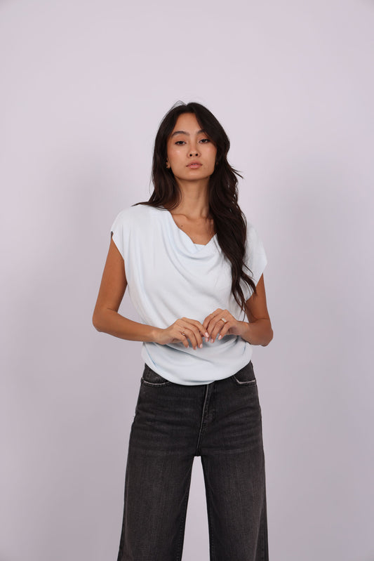 DRAPED NECK TOP