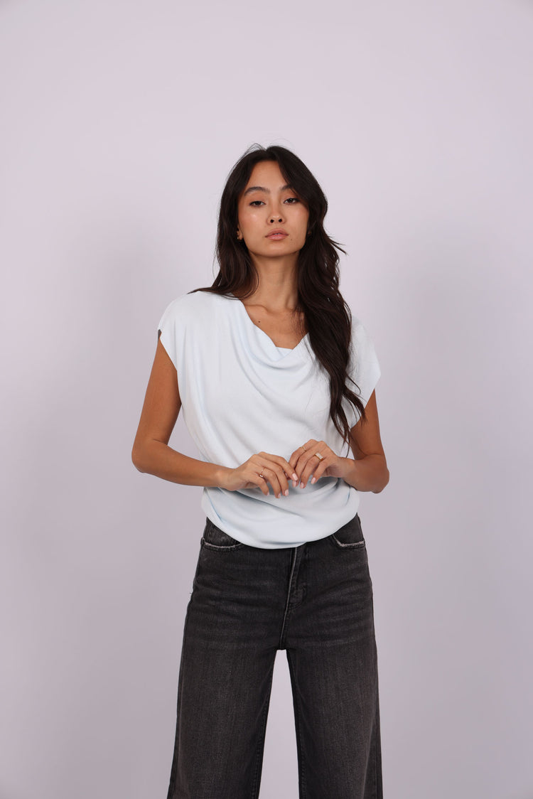 DRAPED NECK TOP