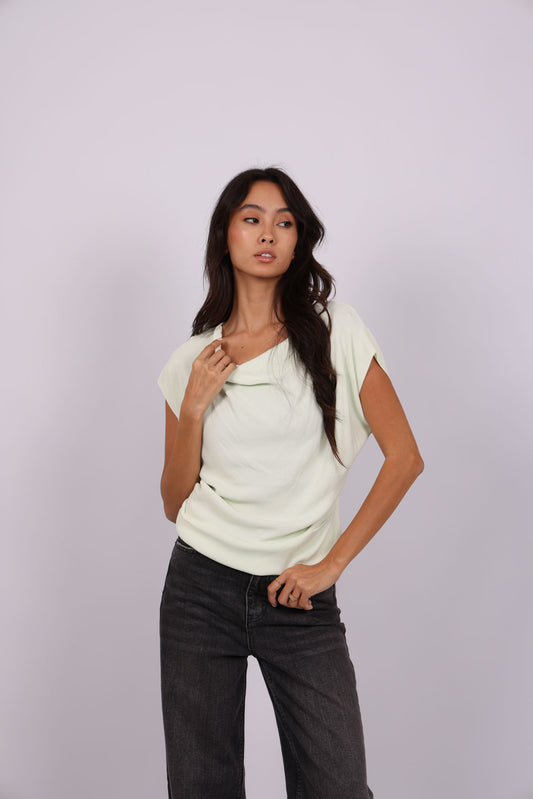 DRAPED NECK TOP