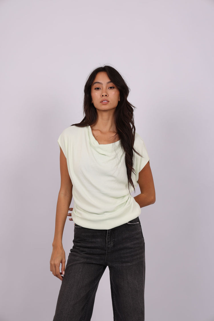 DRAPED NECK TOP