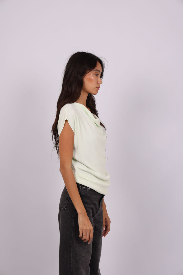 DRAPED NECK TOP