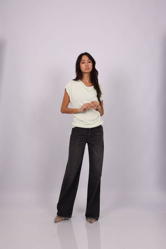 DRAPED NECK TOP