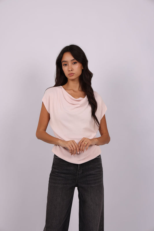 DRAPED NECK TOP