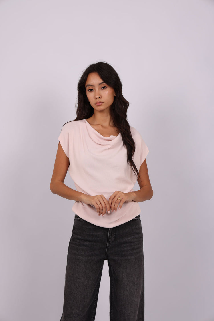 DRAPED NECK TOP
