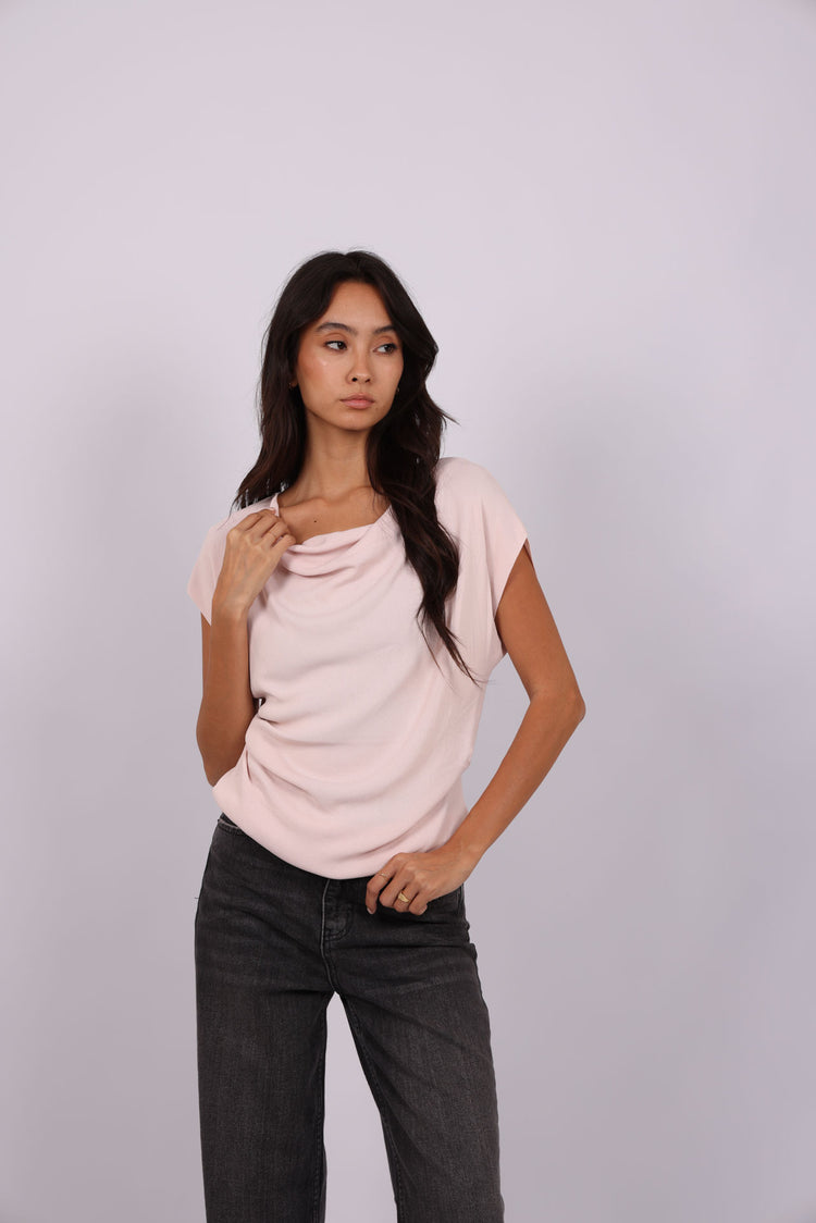 DRAPED NECK TOP