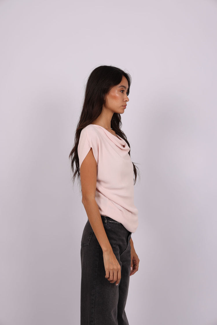 DRAPED NECK TOP