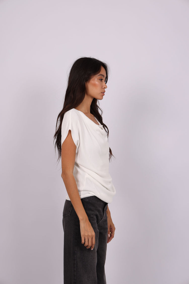 DRAPED NECK TOP