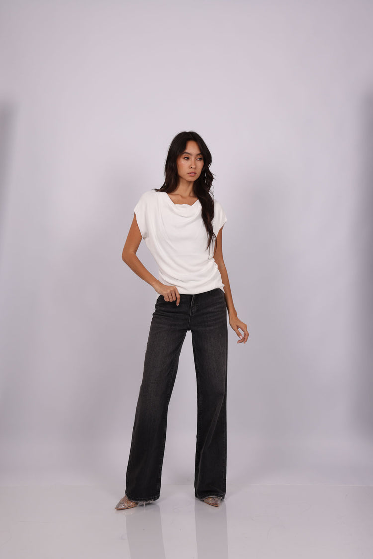 DRAPED NECK TOP