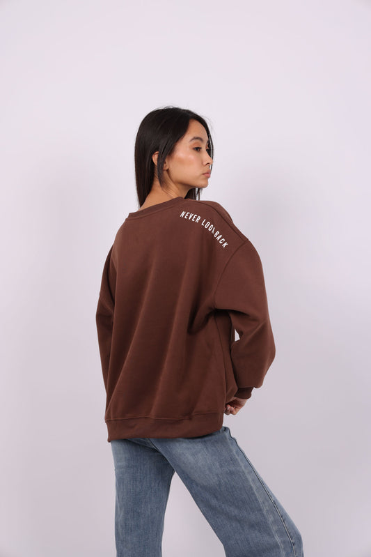 NEVER LOOK BACK OVERSIZED SWEATSHIRT