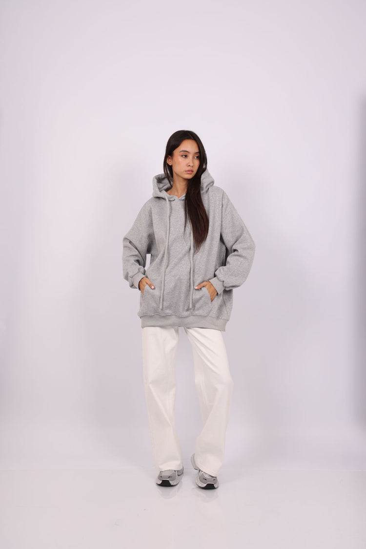 OVERSIZED HOODIE WITH BACK PRINT – "BETTER LATE THAN NEVER"