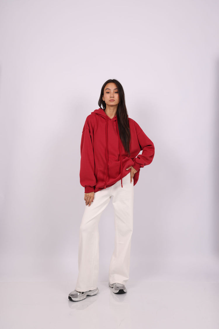 OVERSIZED HOODIE WITH BACK PRINT – "BETTER LATE THAN NEVER"