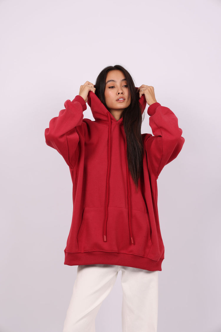 OVERSIZED HOODIE WITH BACK PRINT – "BETTER LATE THAN NEVER"