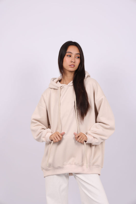 OVERSIZED HOODIE WITH BACK PRINT – "BETTER LATE THAN NEVER"