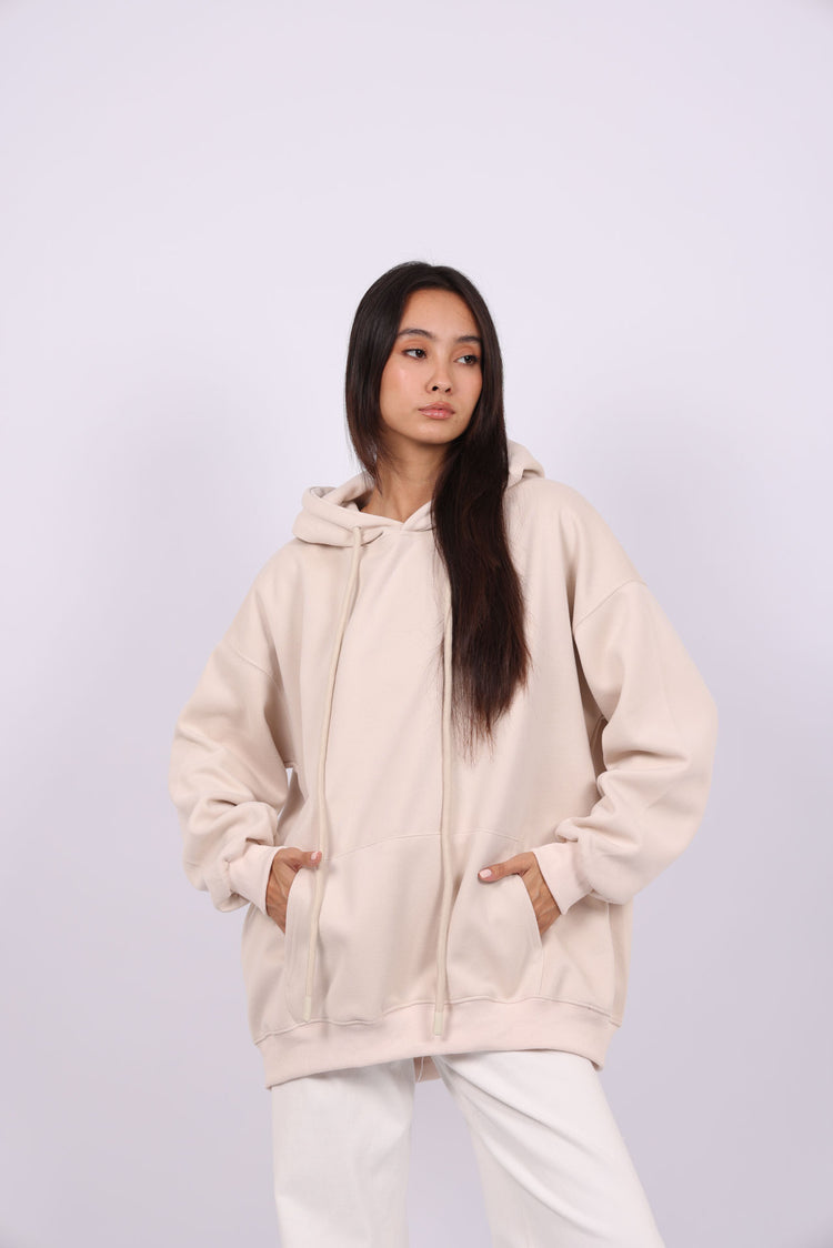 OVERSIZED HOODIE WITH BACK PRINT – "BETTER LATE THAN NEVER"