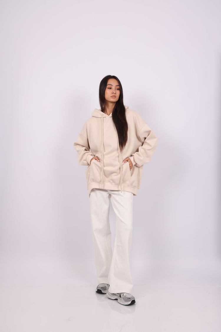 OVERSIZED HOODIE WITH BACK PRINT – "BETTER LATE THAN NEVER"