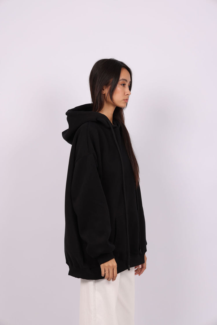 OVERSIZED HOODIE WITH BACK PRINT – "BETTER LATE THAN NEVER"