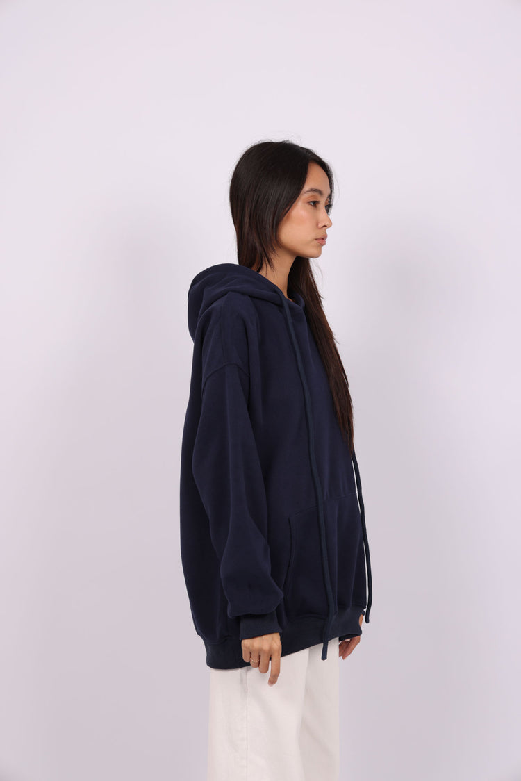 OVERSIZED HOODIE WITH BACK PRINT – "BETTER LATE THAN NEVER"