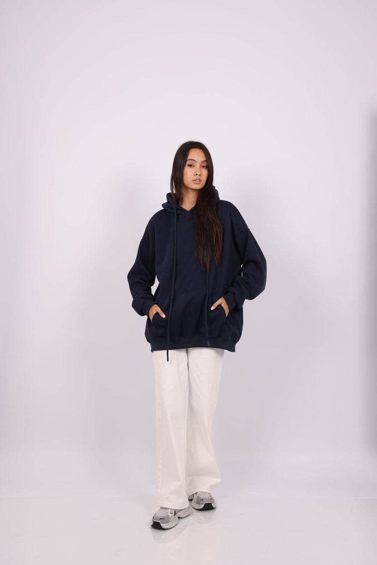 OVERSIZED HOODIE WITH BACK PRINT – "BETTER LATE THAN NEVER"
