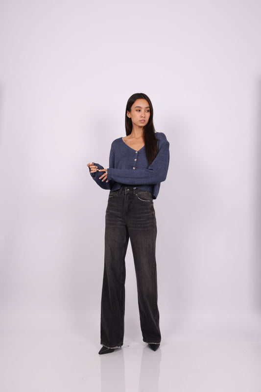 RELAXED BUTTON-DOWN KNIT CARDIGAN