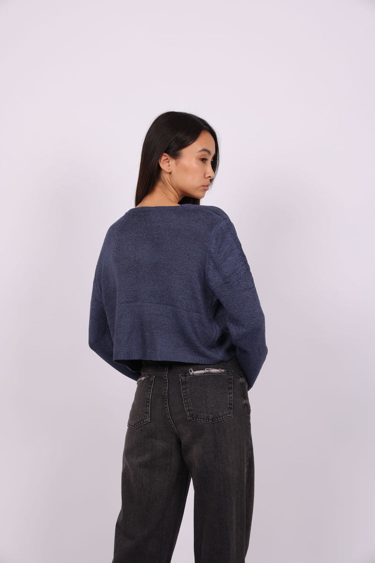 RELAXED BUTTON-DOWN KNIT CARDIGAN