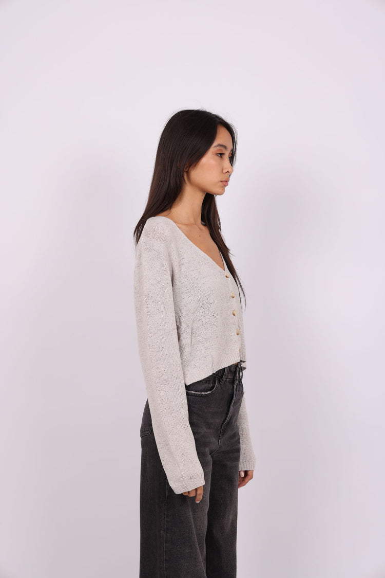 RELAXED BUTTON-DOWN KNIT CARDIGAN