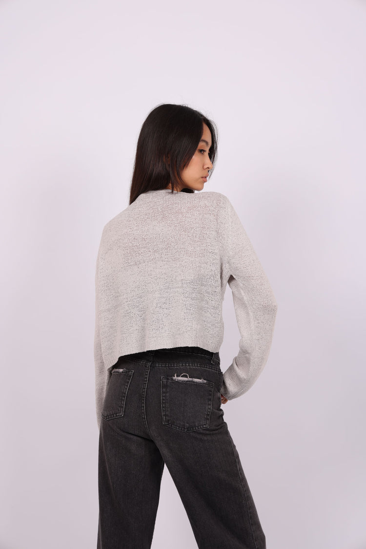 RELAXED BUTTON-DOWN KNIT CARDIGAN