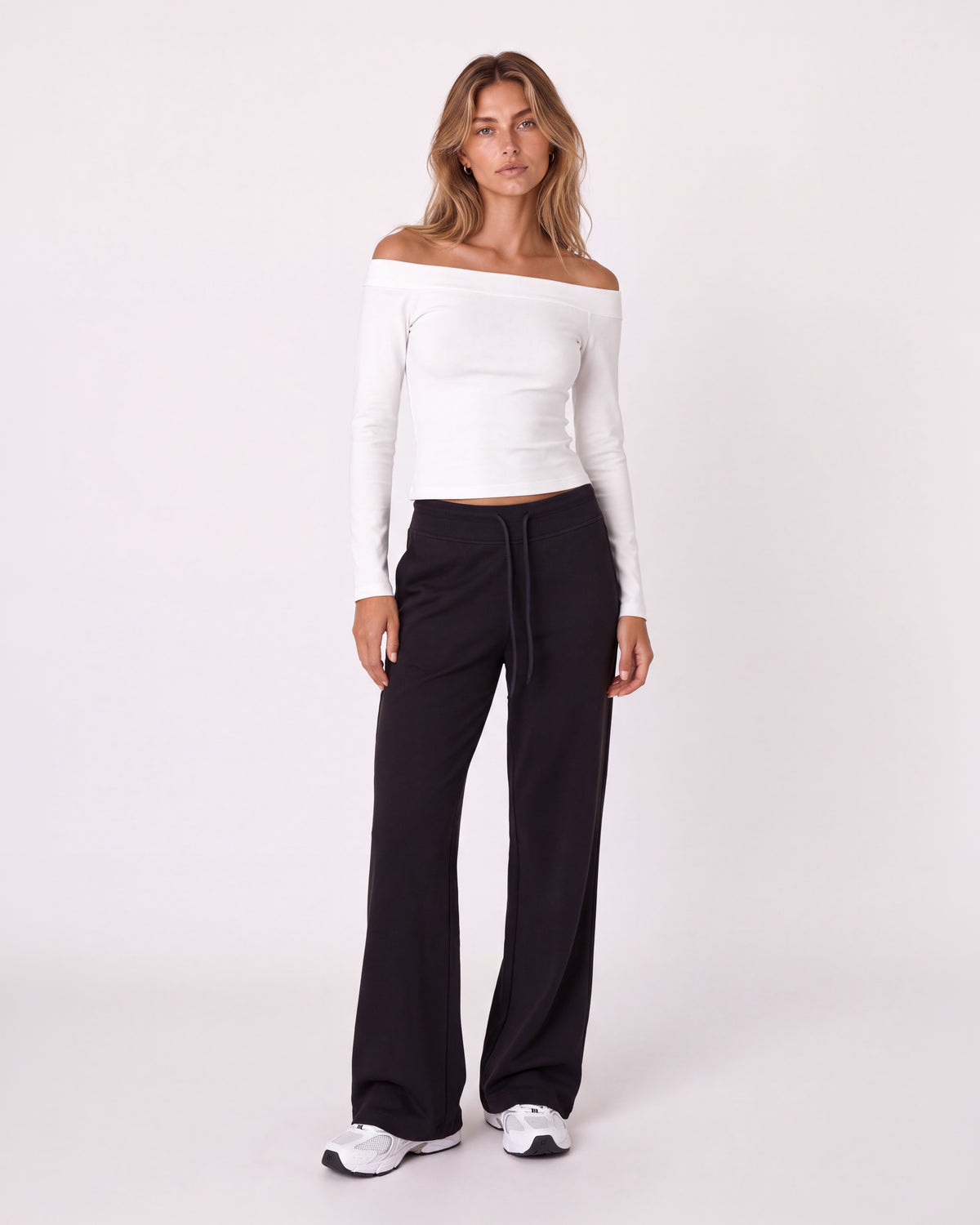 HIGH-WAIST DRAWSTRING WIDE-LEG SWEATPANTS