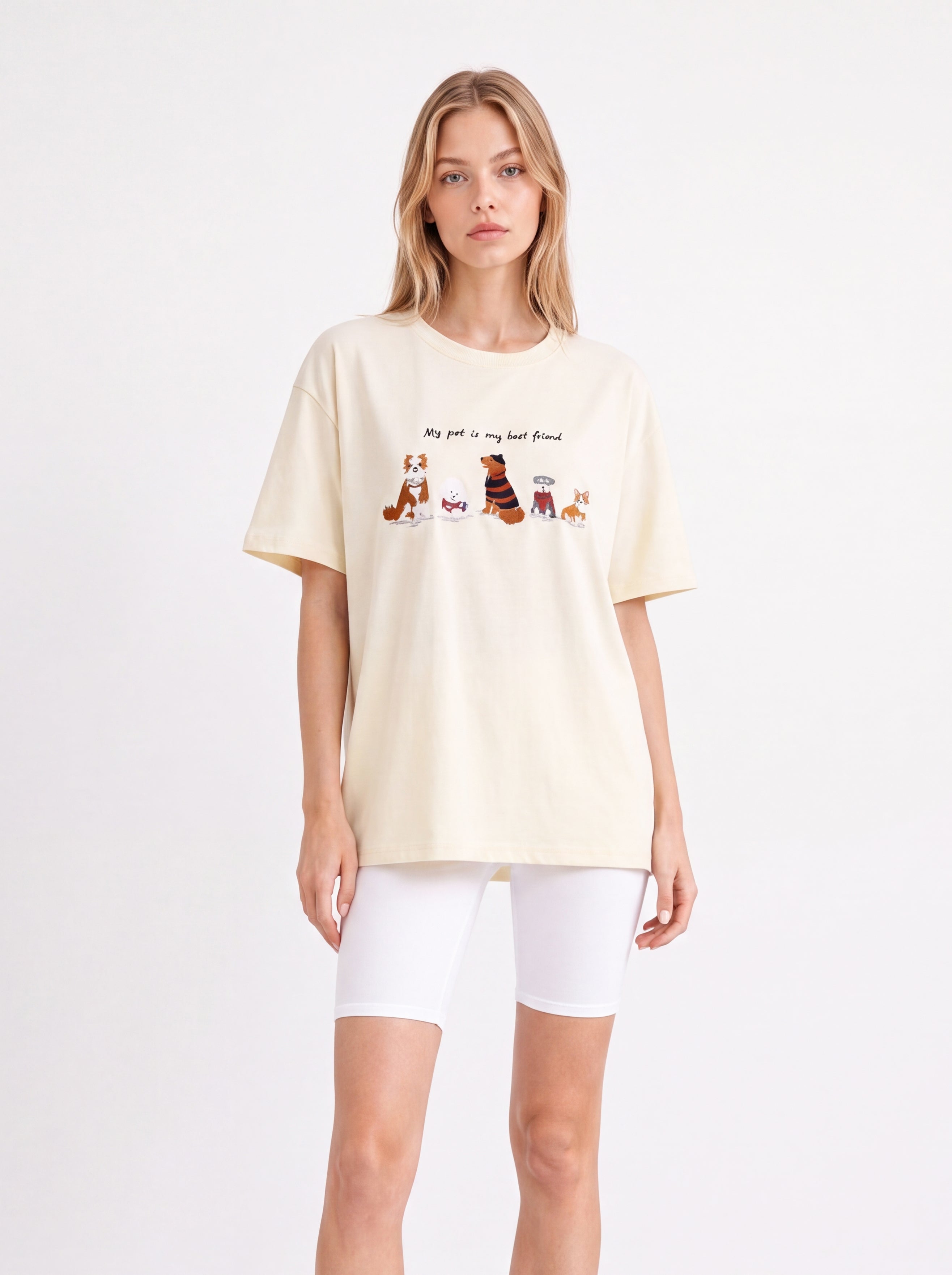 MY PET IS MY BEST FRIEND OVERSIZED GRAPHIC T-SHIRT