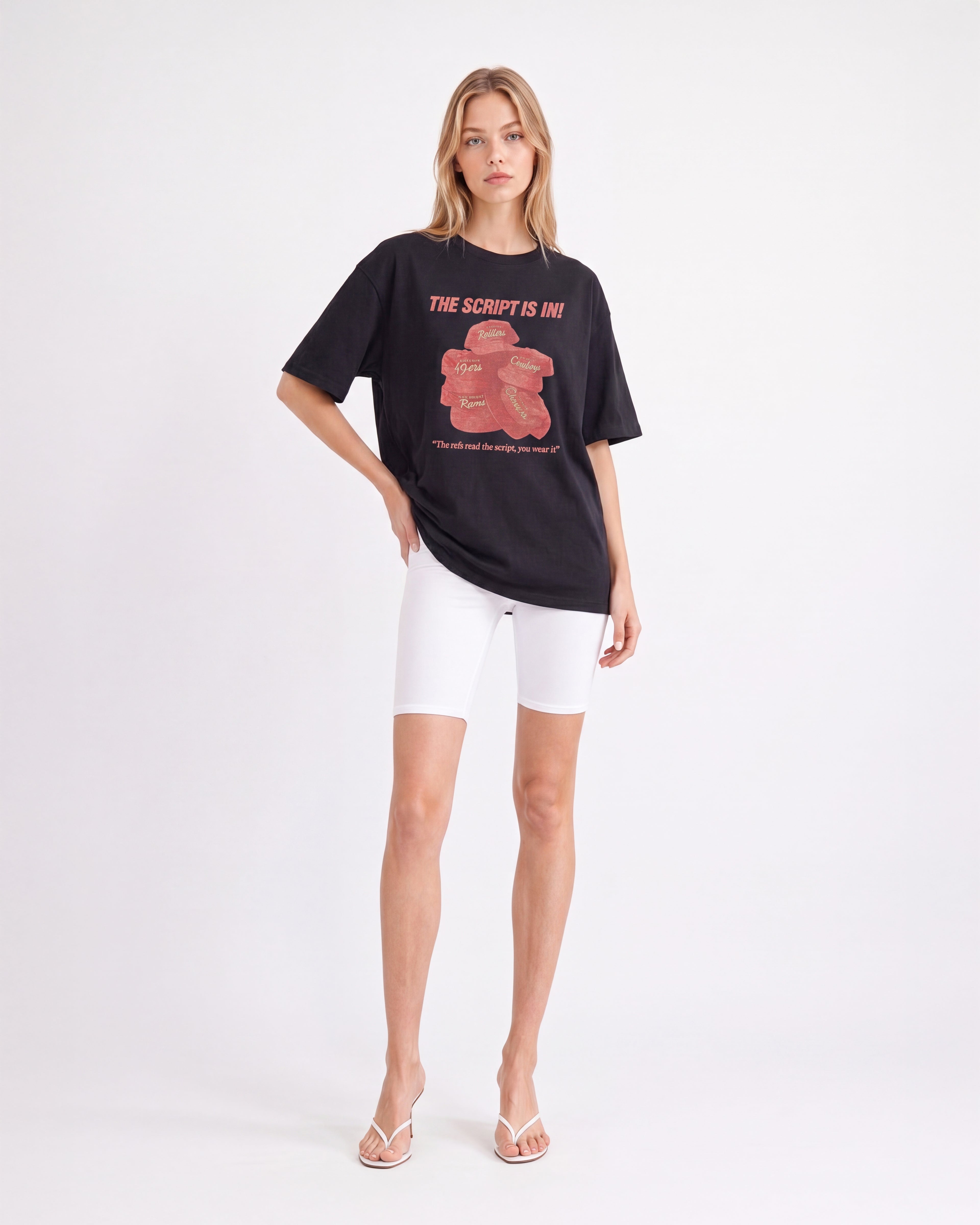 THE SCRIPT IS IN! OVERSIZED GRAPHIC T-SHIRT