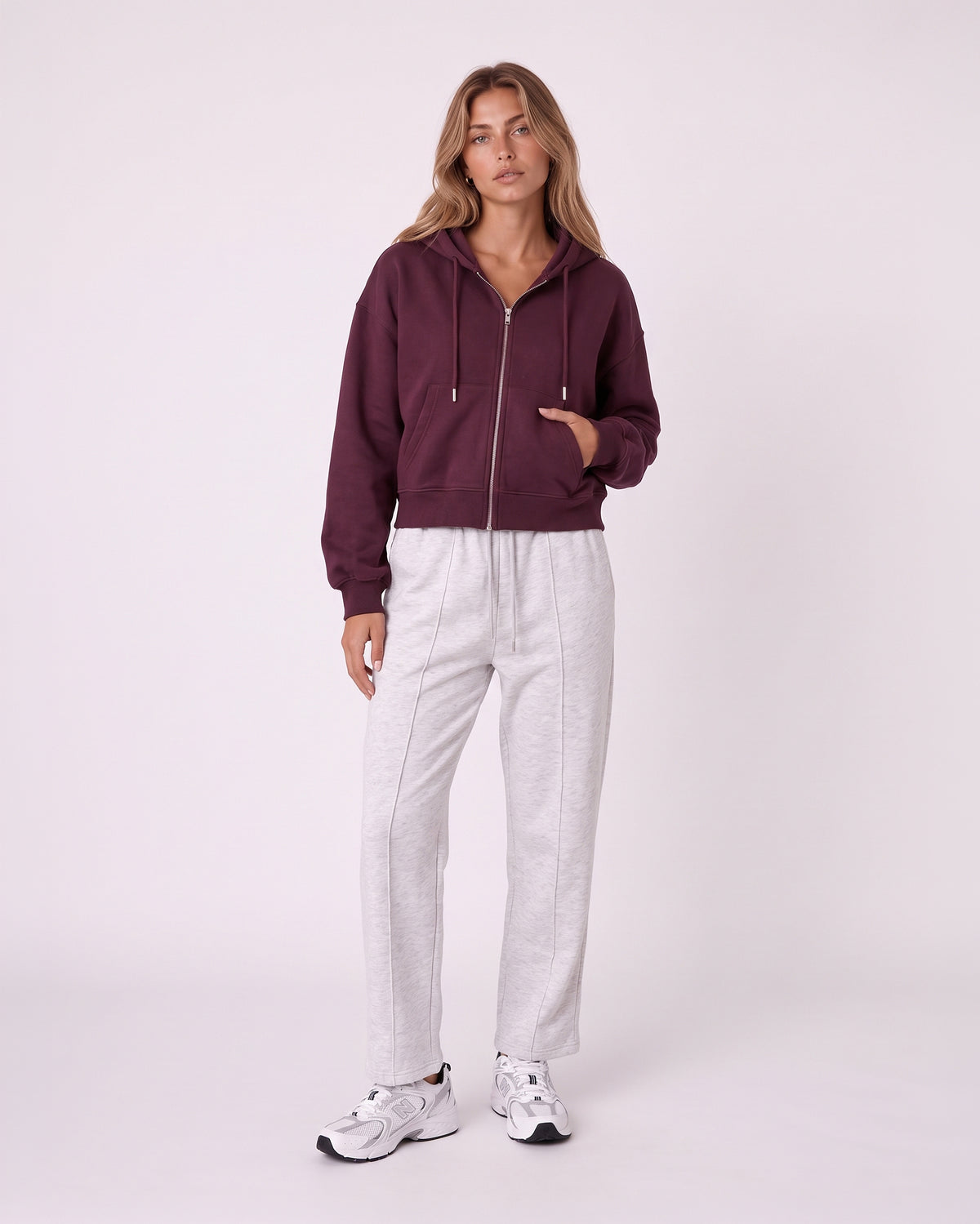 CROPPED ZIP-UP HOODIE