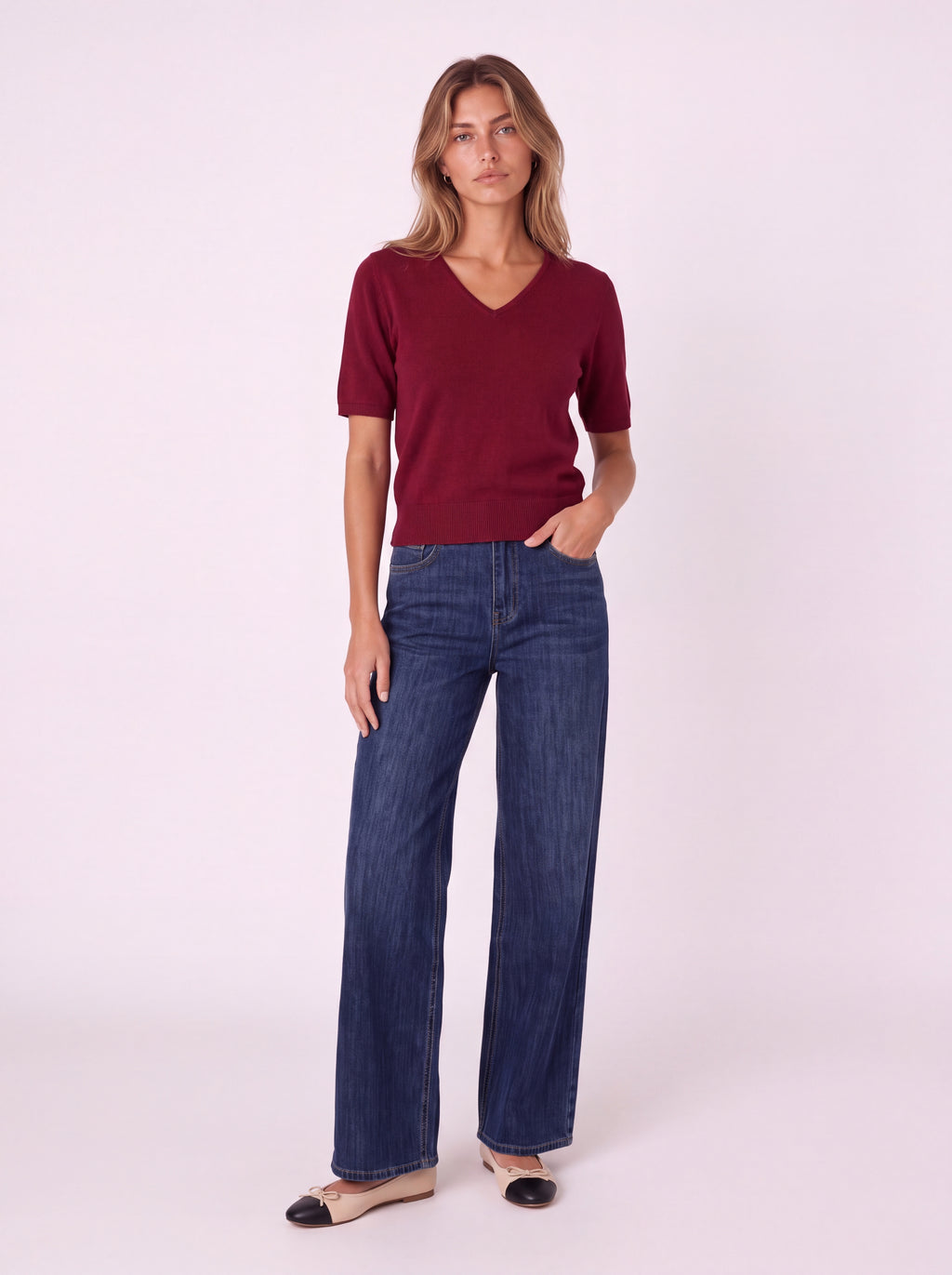 RELAXED-FIT V-NECK SWEATER