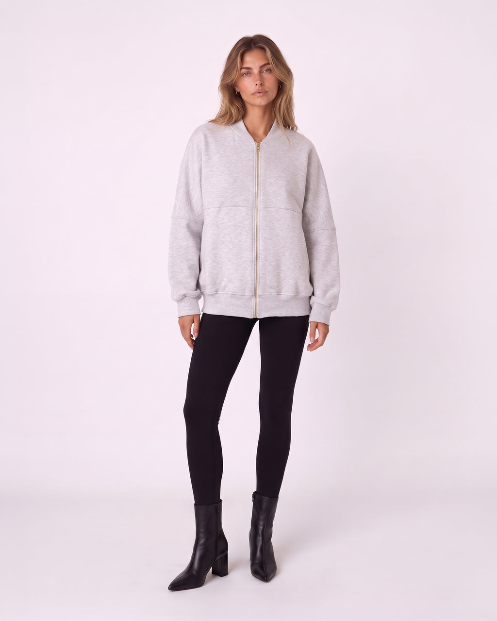 OVERSIZED ZIP-UP BOMBER JACKET