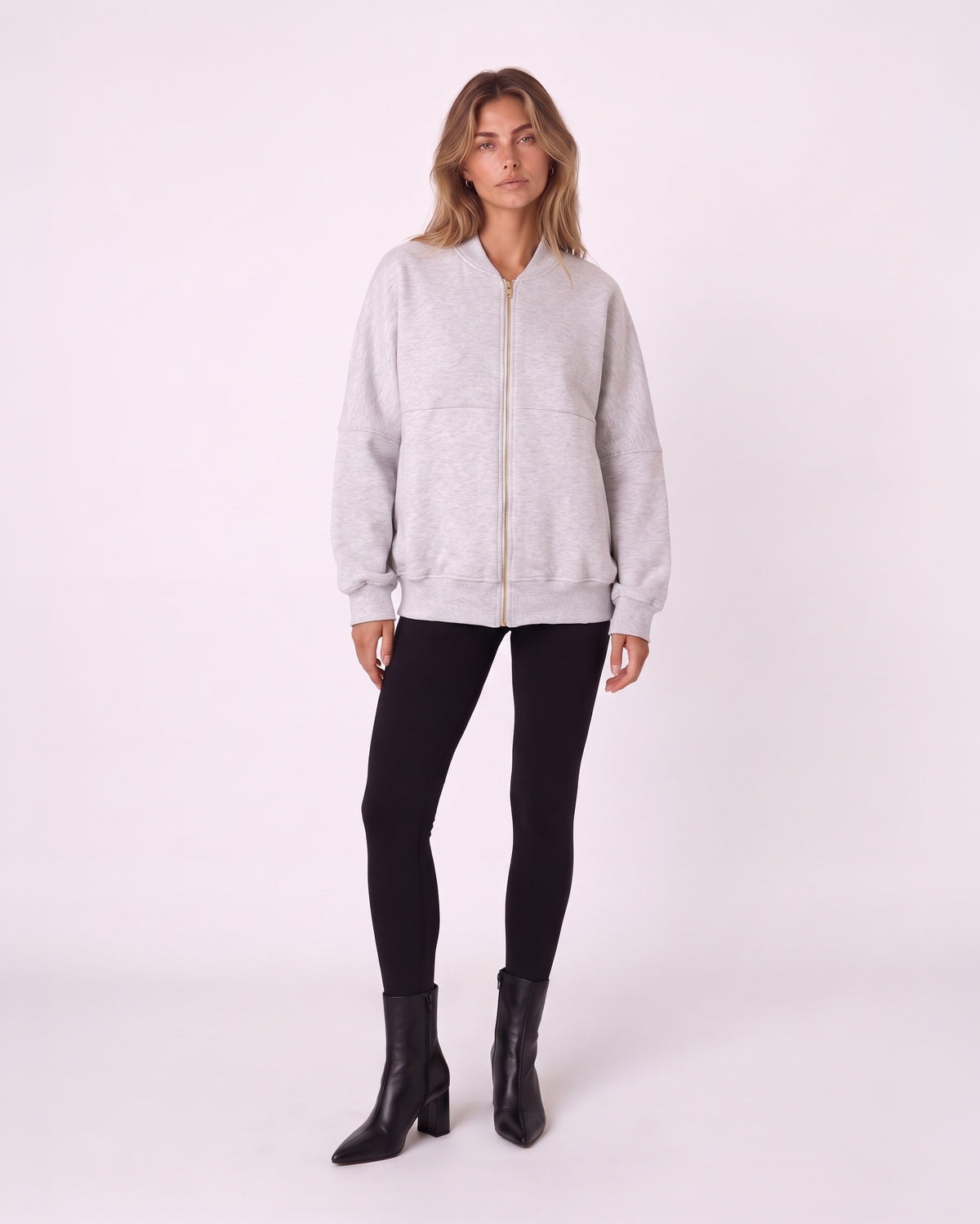 OVERSIZED ZIP-UP BOMBER JACKET
