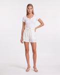 RIBBED BUTTON FRONT TOP