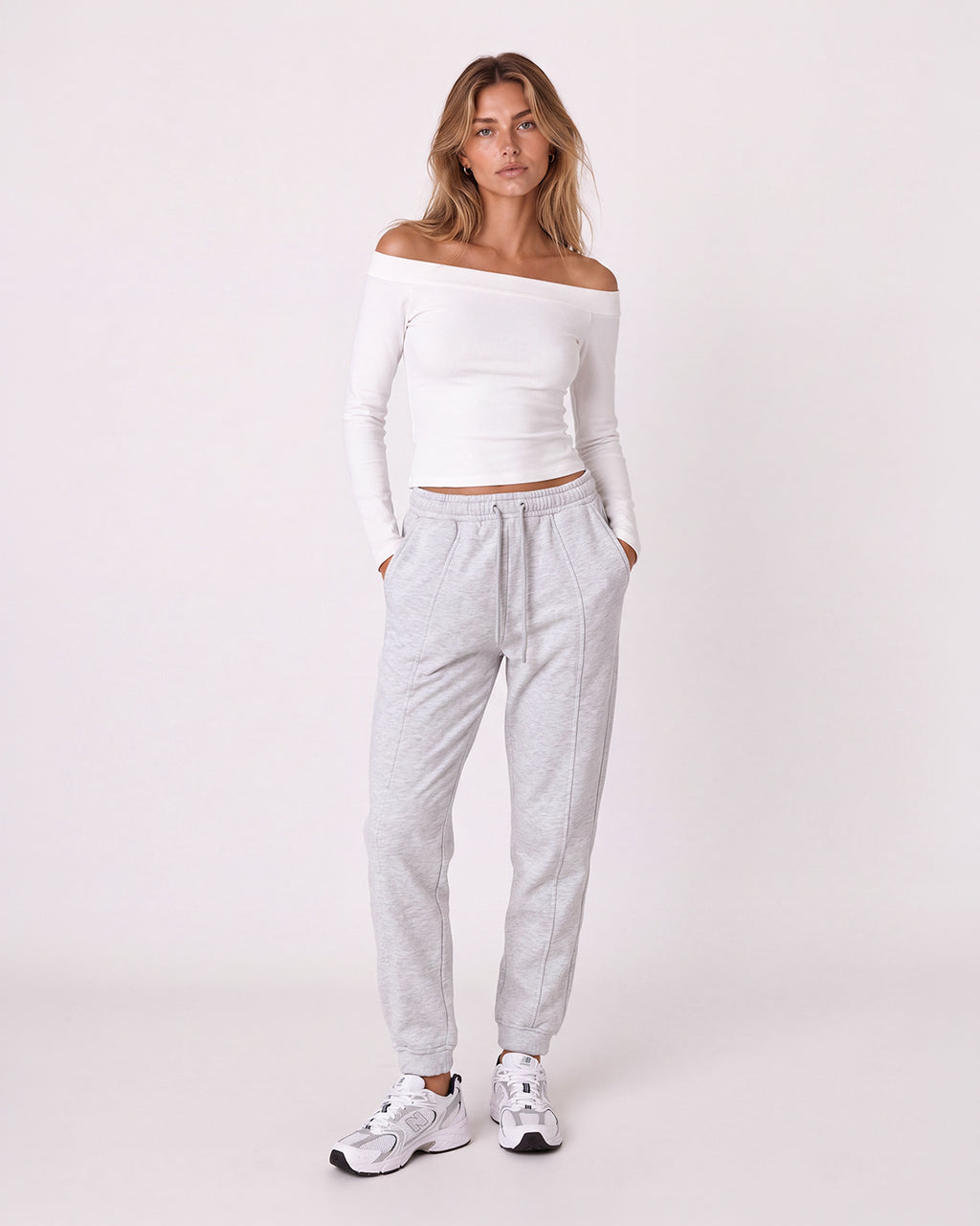 WIDE LEG JOGGER PANTS WITH ELASTIC WAIST AND DRAWSTRING